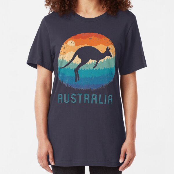 Australia Kangaroo Retro Slim Fit T-Shirt