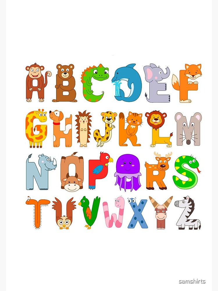 Adorable Animal Alphabet Poster for Sale by SamAnnDesigns