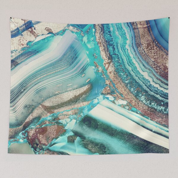Item preview, Earthly Pleasures Turquoise and Gold Geode designed and sold by Sasha Art Gallery.