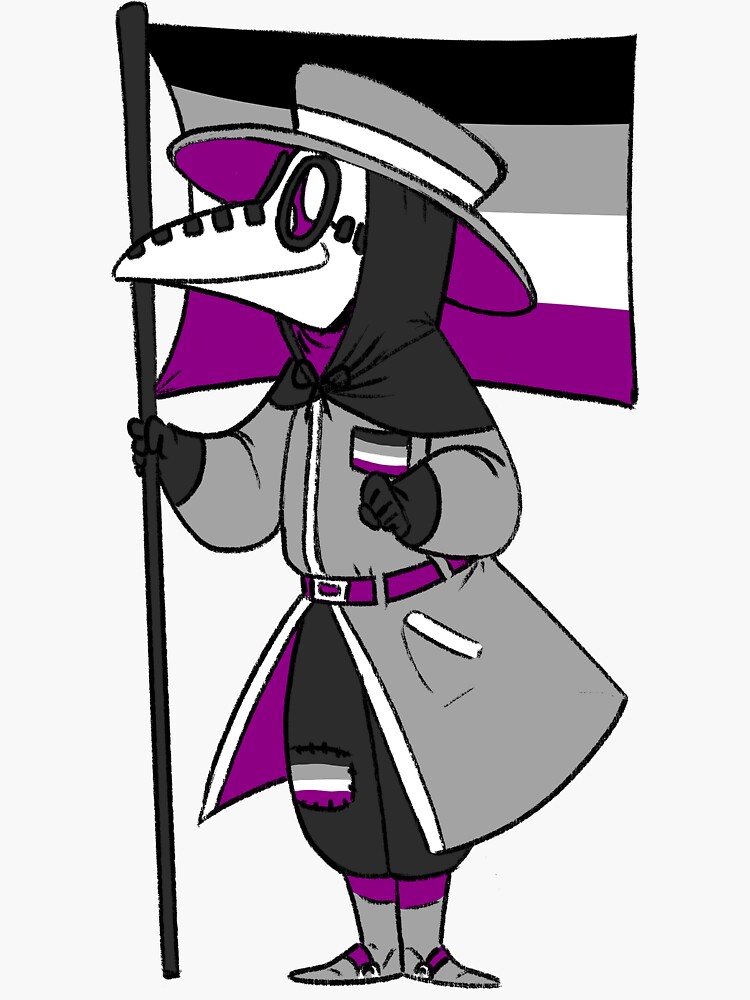Thumbnail 3 von 3, Sticker, Asexual Pride Plague Doctor designt und verkauft von soodie.