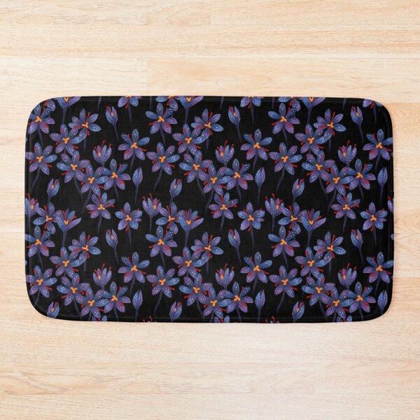 Item preview, Crocus Crocuses Spring Flowers Botanical Floral Pattern Black Violet designed and sold by ptitsa-tsatsa.