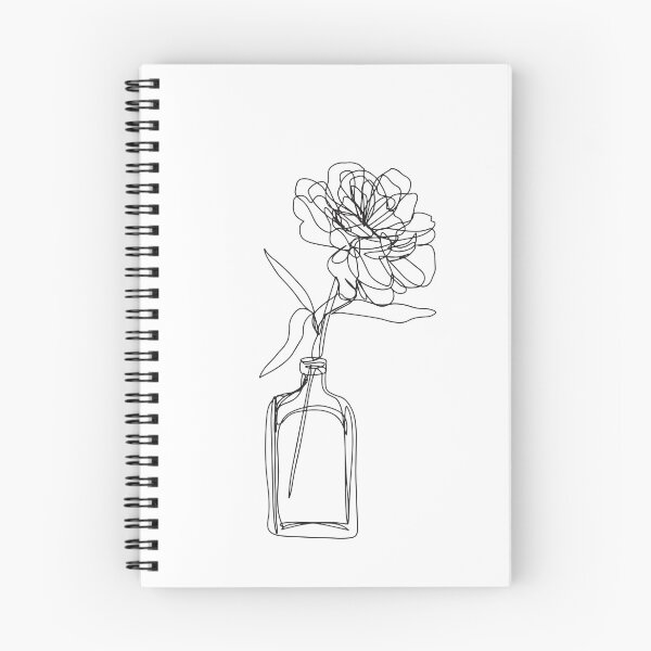 Item preview, Black and white flower in vase - minimalistic designed and sold by brabikate.