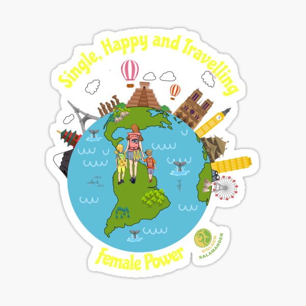 Single, Happy & Travelling Sticker