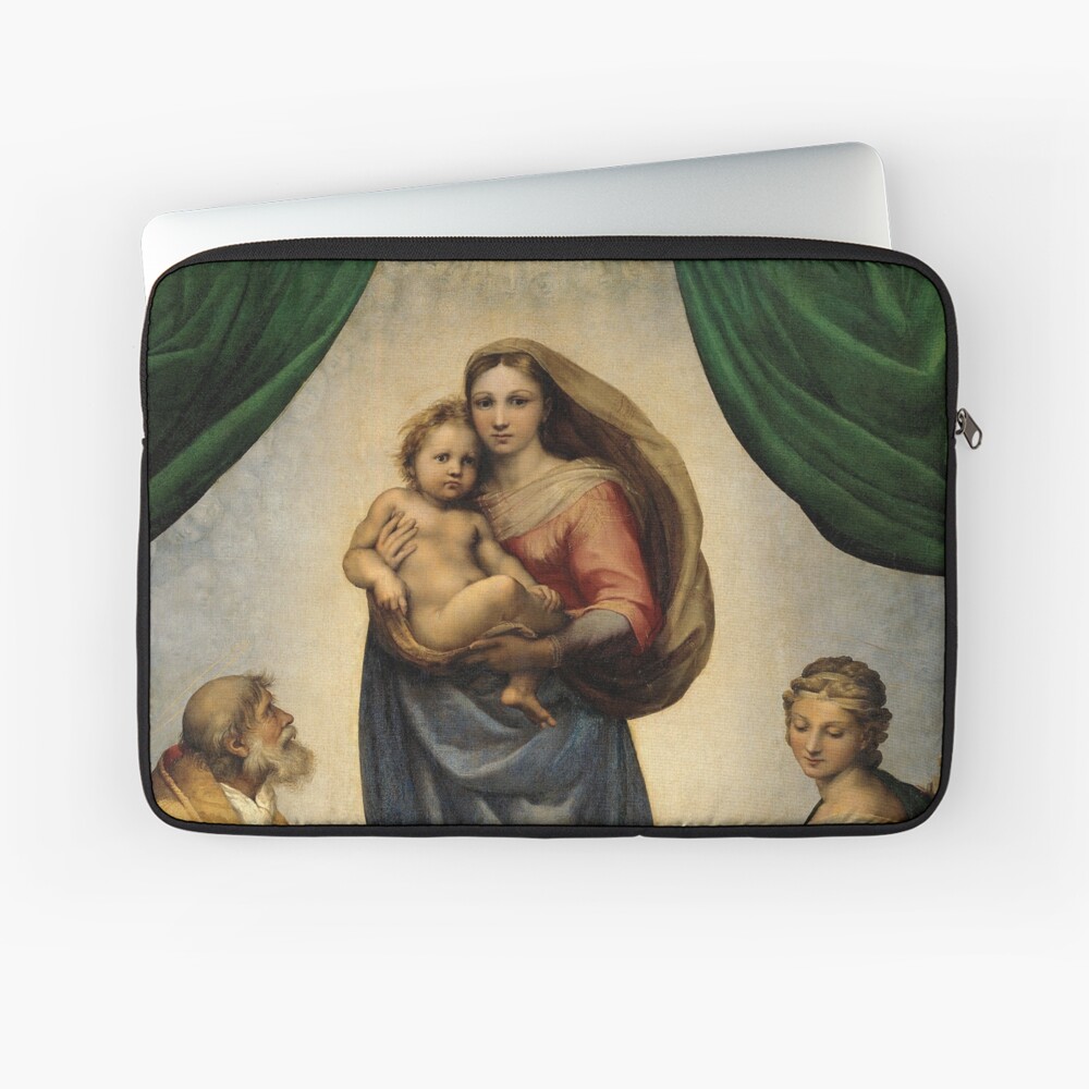 The Sistine Madonna Oil Painting by Raphael Laptop Sleeve