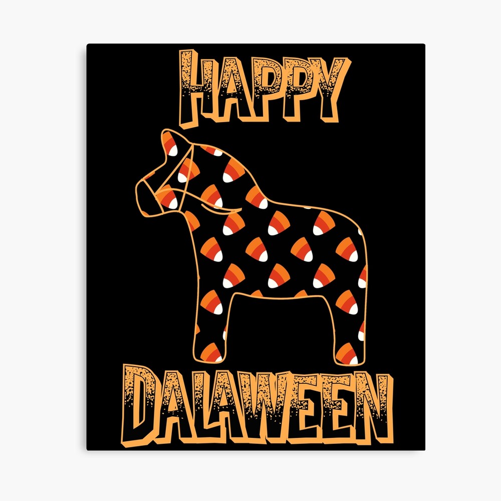 Happy Dalaween Funny Swedish Dala Horse Halloween Pun Meme