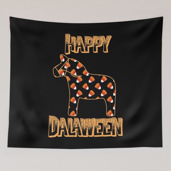 Item preview, Happy Dalaween Funny Swedish Dala Horse Halloween Pun Meme designed and sold by funnytshirtemp.