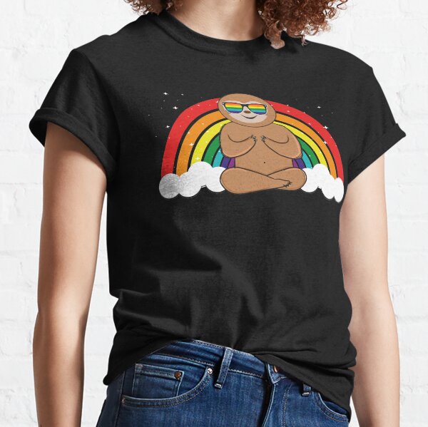 Gay pride sloth lgtb rainbow Classic T-Shirt