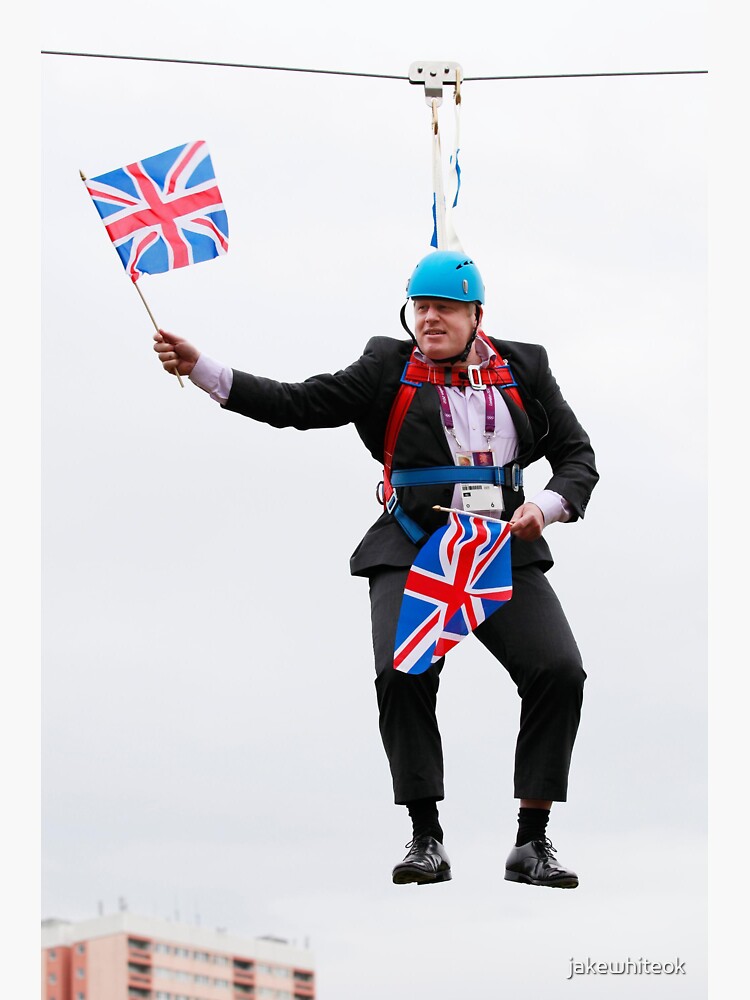 "Boris Johnson Zip Wire 2" Sticker for Sale by jakewhiteok Redbubble