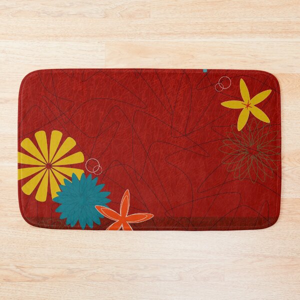 Item preview, Retro 60s Brick Red Floral  designed and sold by Makanahele.