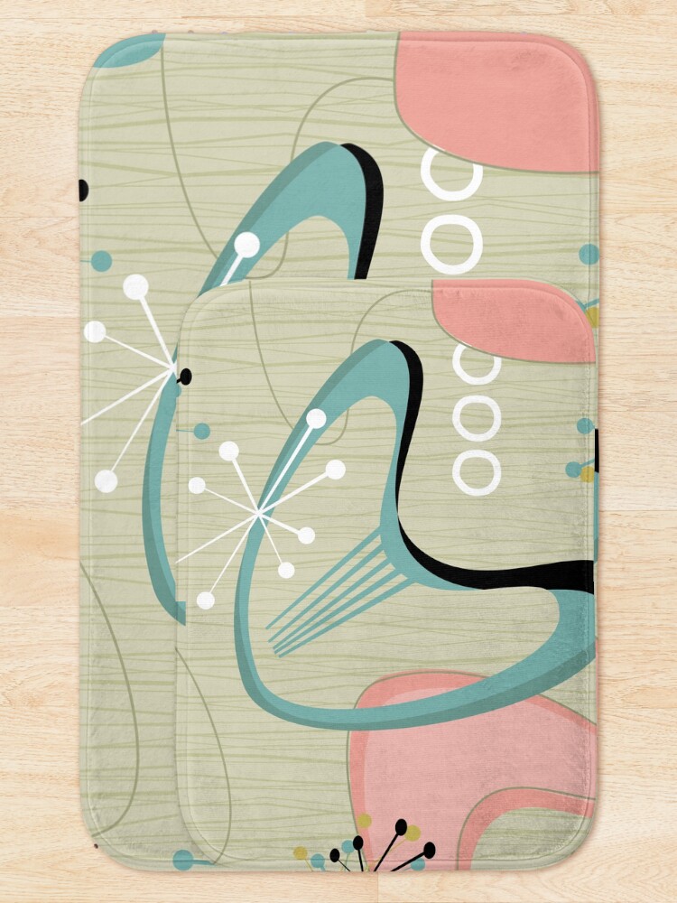 Alternate view of Retro Eames-Era Atomic Inspired 2 Bath Mat