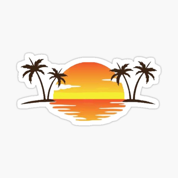 Palm Tree Sunset Sticker