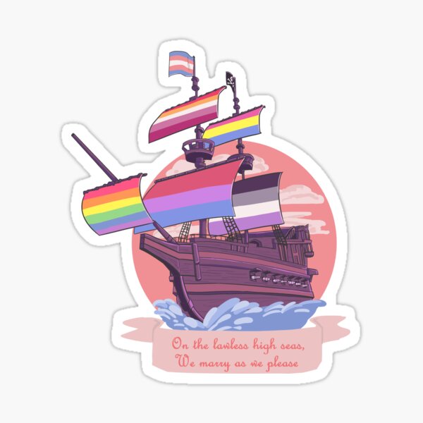 Pride Pirate Ship Sticker