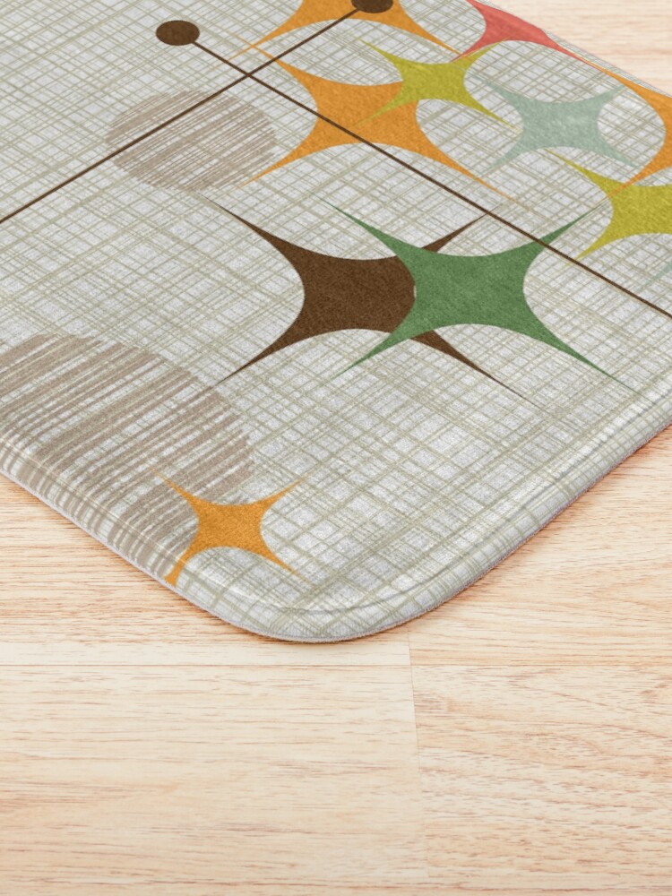 Alternate view of Eames Era Starbursts and Globes 3 (bkgrnd) Bath Mat
