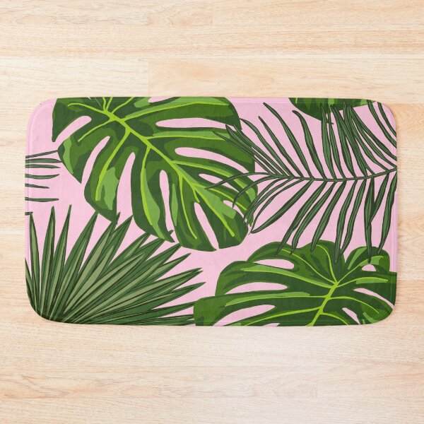 Item preview, Green Leaf pattern with Pink Background  designed and sold by OneThreeSix.