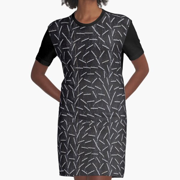 white lines Graphic T-Shirt Dress