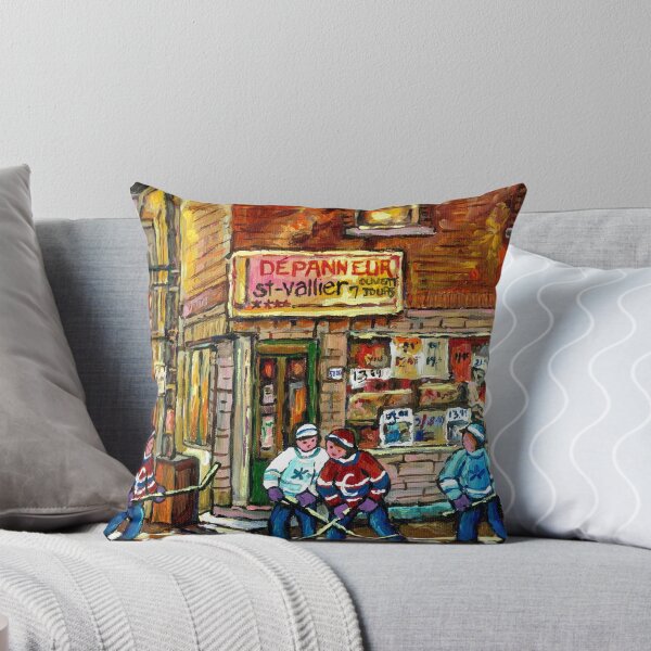 Item preview, CANADIAN PAINTING DEPANNEUR IN WINTER WITH HOCKEY designed and sold by Carole  Spandau.