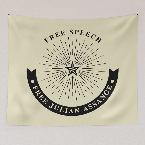 Item preview, Free Speech Free Julian Assange designed and sold by CharJens.