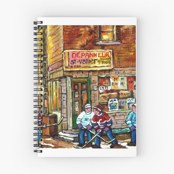 Item preview, CANADIAN PAINTING DEPANNEUR IN WINTER WITH HOCKEY designed and sold by Carole  Spandau.