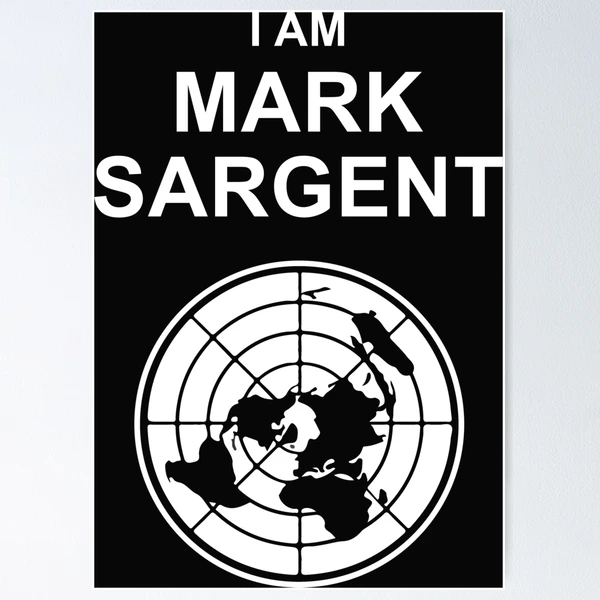 T-shirt Manches Courtes Flat Earth - Design Mark Sargent - Coton Léger, Respirant - Imprimé Grand Format Devant
