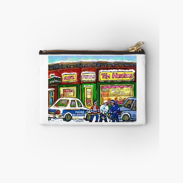 Item preview, HOCKEY GAME AT TIM HORTON'S MONTREAL WINTER CITY SCENE designed and sold by Carole  Spandau.