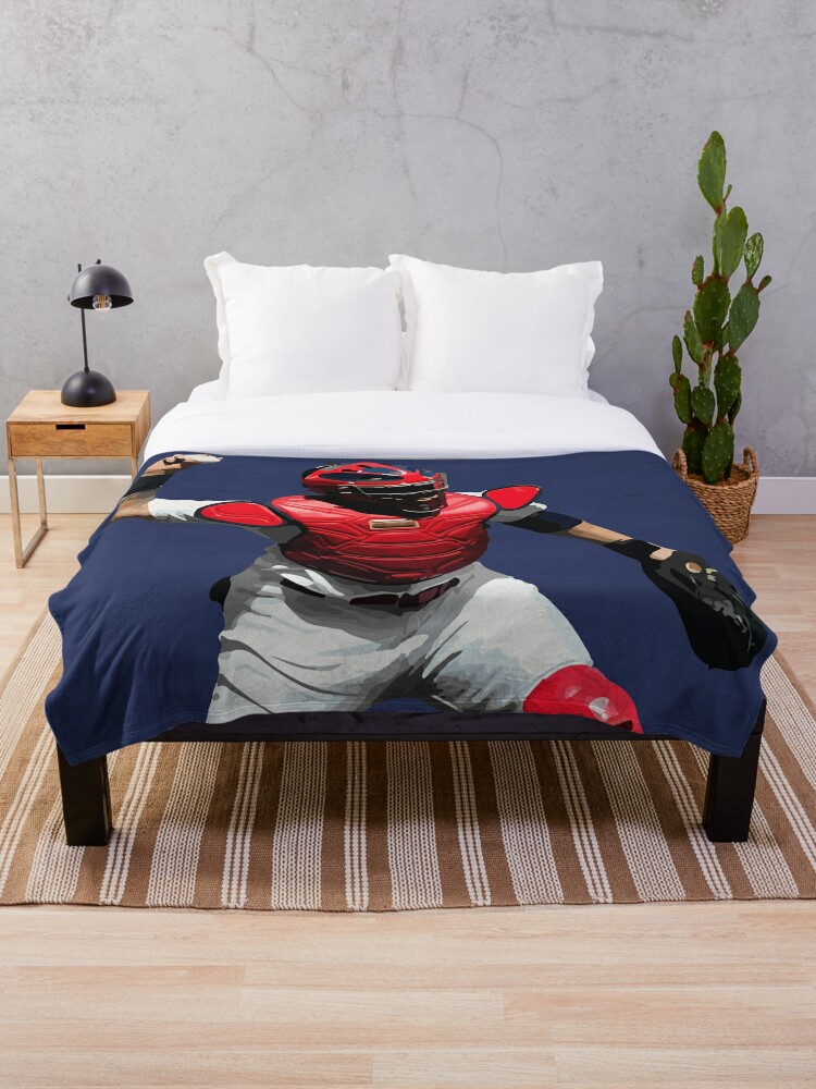 Yadier Molina of the St. Louis Cardinals Illustration Throw