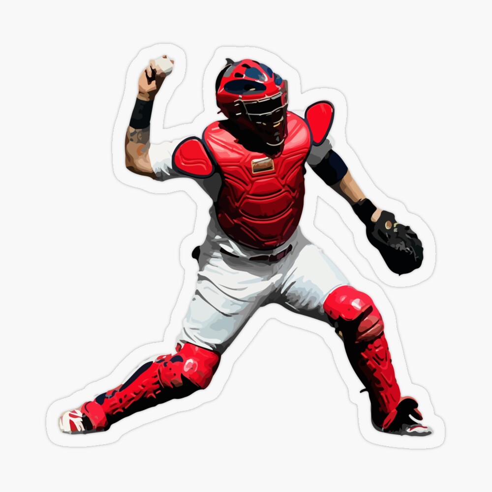 Yadier Molina of the St. Louis Cardinals Illustration Throw