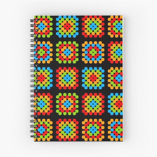 Item preview, Granny Squares black background blue orange green designed and sold by funnytshirtemp.