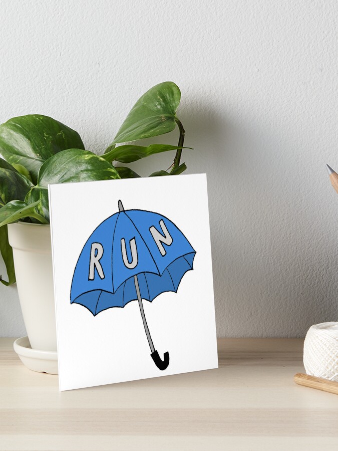 Umbrella Run Vine Art Board Print By Maddiesdrawings Redbubble