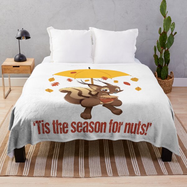 Item preview, Autumn "Tis the Season for Nuts!" Squirrel, Umbrella, and Fall Colored Leaves designed and sold by Jecolds.