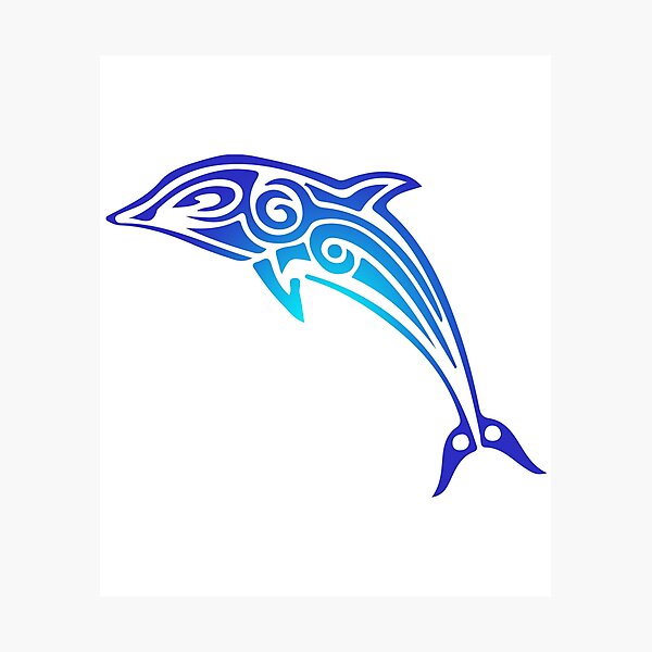 Maori style dolphin (Maori series: WATER) dolphin maori original Polynesian  tattoo design