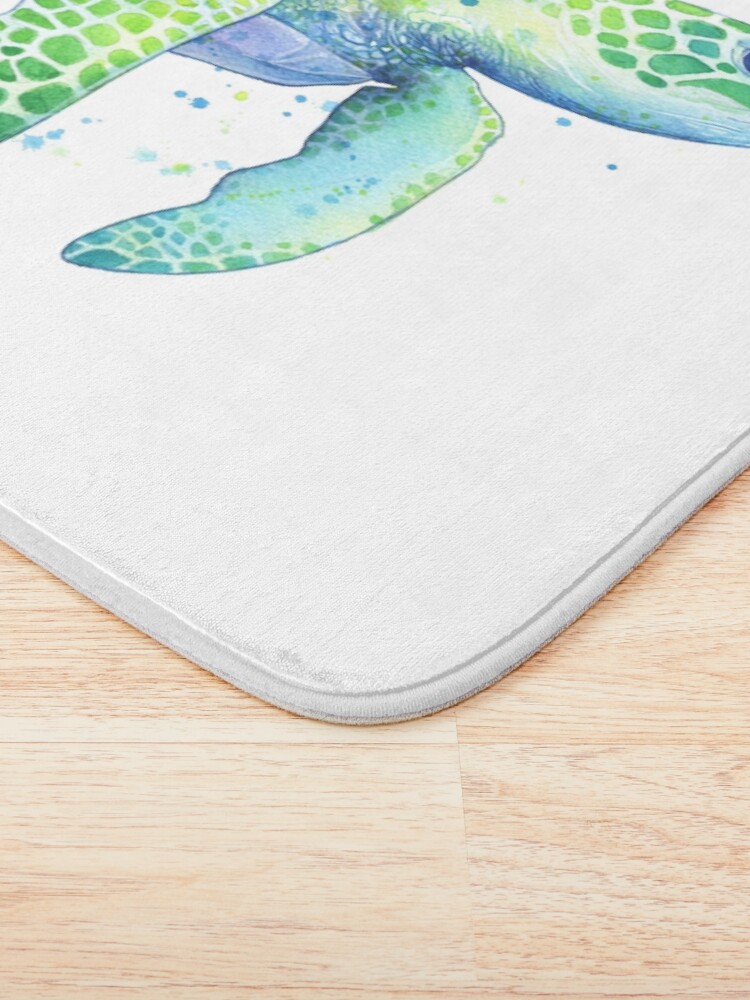 Thumbnail 3 of 6, Bath Mat, Green Sea Turtle designed and sold by SamNagel.