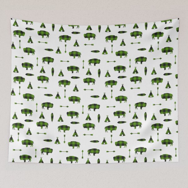 Item preview, Buffalo Tribe // Green Check designed and sold by TLTextiles.
