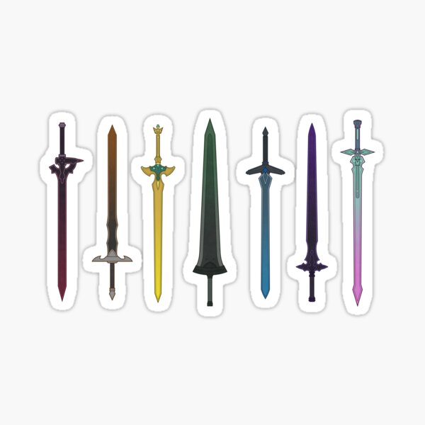 Épée Art Online Épées de Kirito Rainbow Sticker
