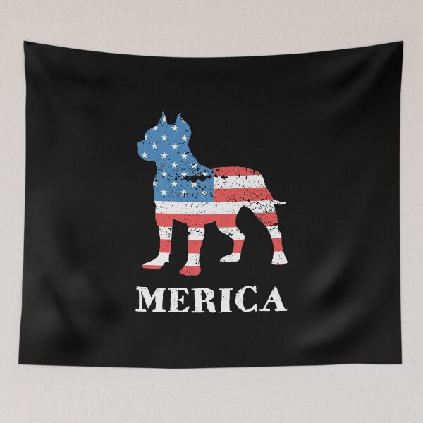 Item preview, MERICA Distressed Pit Bull American Flag designed and sold by SmartPooch.