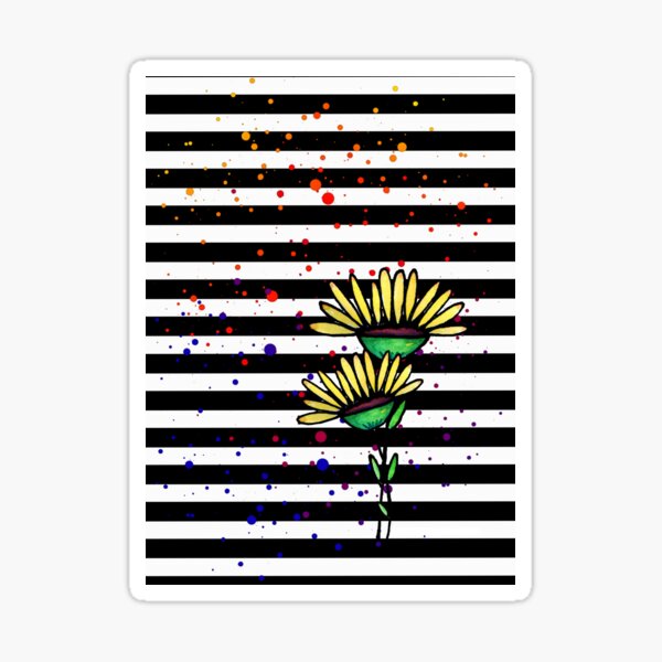 Daffodils and Stripes Sticker