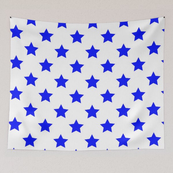 Item preview, Blue Stars on White Background designed and sold by Poetic Patterns Studio.