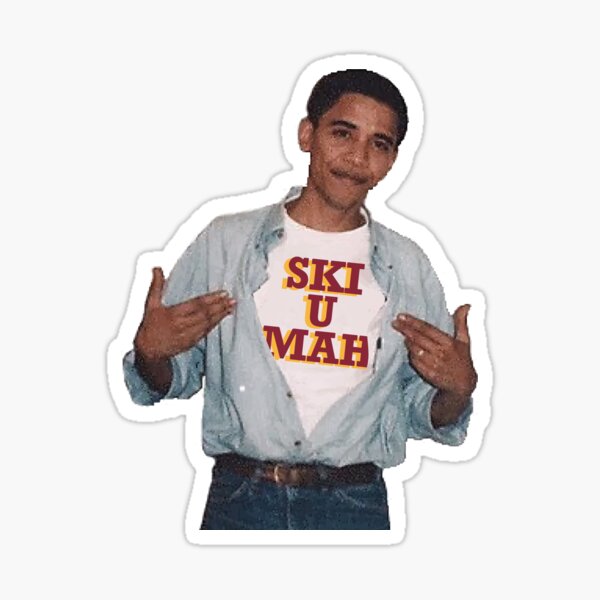 Camisa Obama Ski U Mah Pegatina
