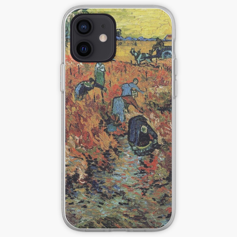 The Red Vineyards Oil Painting on Burlap by Vincent van Gogh iPhone Case & Cover
