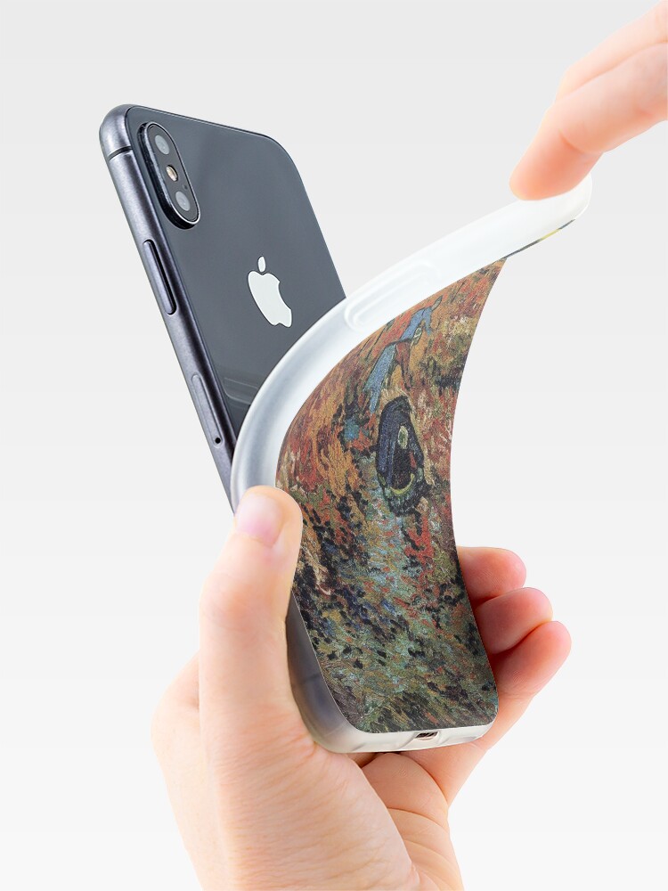 Alternate view of The Red Vineyards Oil Painting on Burlap by Vincent van Gogh iPhone Case & Cover