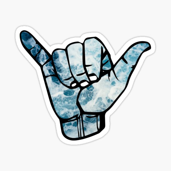 Hang Loose with Waves Design Sticker