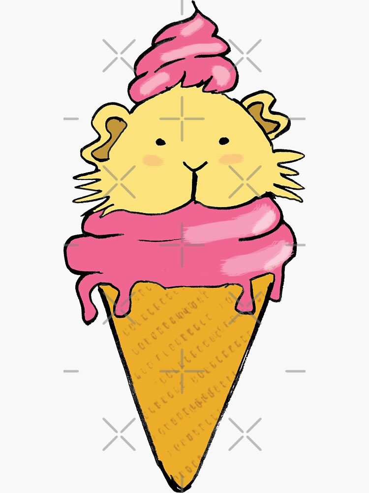 "Guinea pig ice cream cone" Sticker for Sale by mondesign26 Redbubble