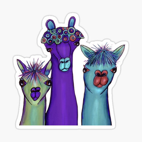 3 alpacas Sticker