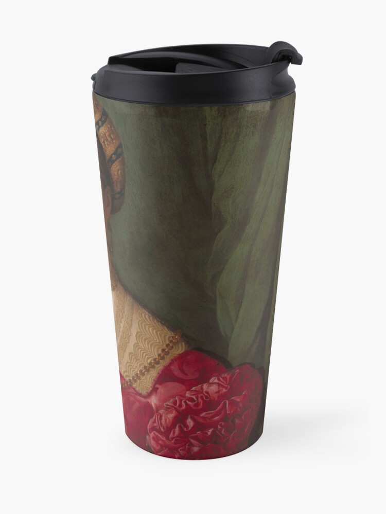 Alternate view of A Young Woman and Her Little Boy Oil Painting by Agnolo Bronzino Travel Mug