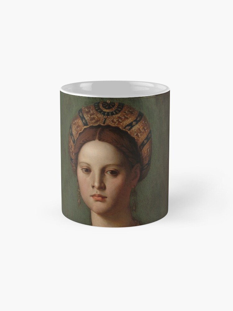 Alternate view of A Young Woman and Her Little Boy Oil Painting by Agnolo Bronzino Mug