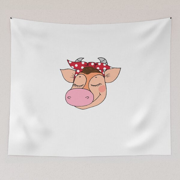 Item preview, Cute Girl Cow Head With Red Bandana  designed and sold by SilentEcho.