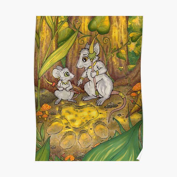 Hunting Lessons - Tribal Mice in the Jungle Poster
