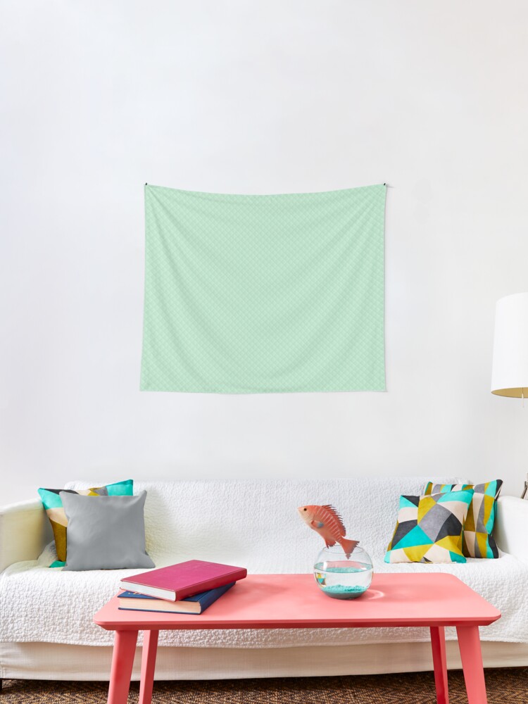 Summermint Pastel Green Mint Puffy Quilt Wall Tapestry