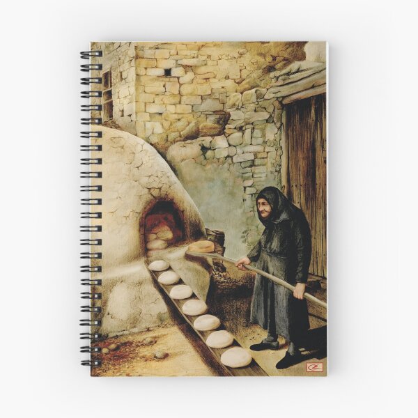Item preview, Baking bread - colour drawing designed and sold by talesofcyprus.
