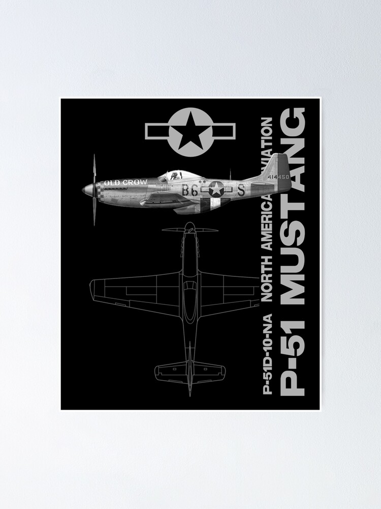 P-51 Mustang Wwii Fighter Airplane Profile T-Shirt P-51 Mustang Wwii Fighter Airplane Profile T-Shirt