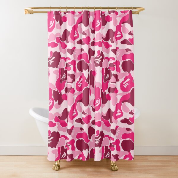 Pink Bape Camo Shower Curtain